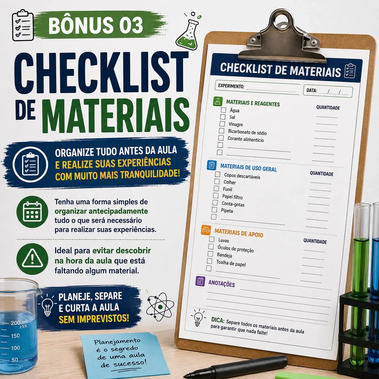 CHECKLIST DE MATERIAIS